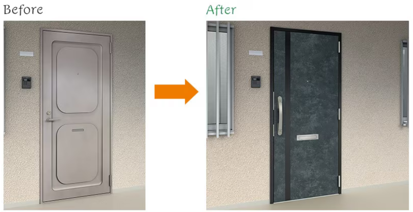 玄関ドア工事の施工例